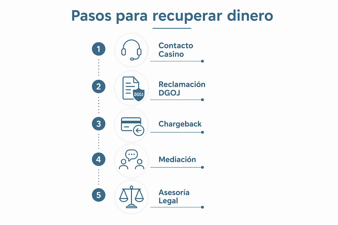 Guía visual: pasos clave para solicitar la devolución de tu dinero en un casino online
