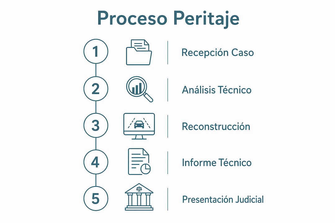 Infografía sobre las fases del peritaje judicial en blockchain