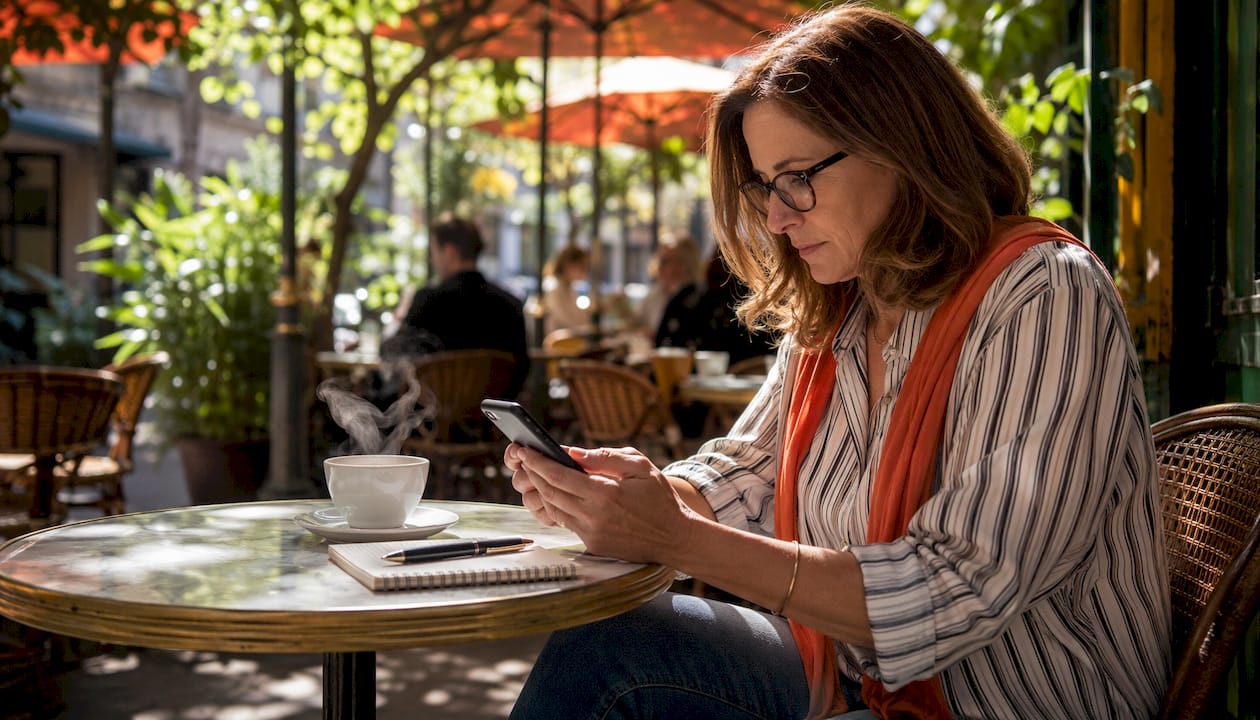 Woman booking hauling service by phone in office