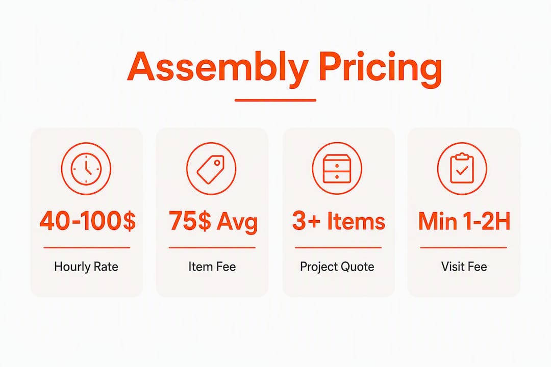 Infographic showing furniture assembly pricing key facts