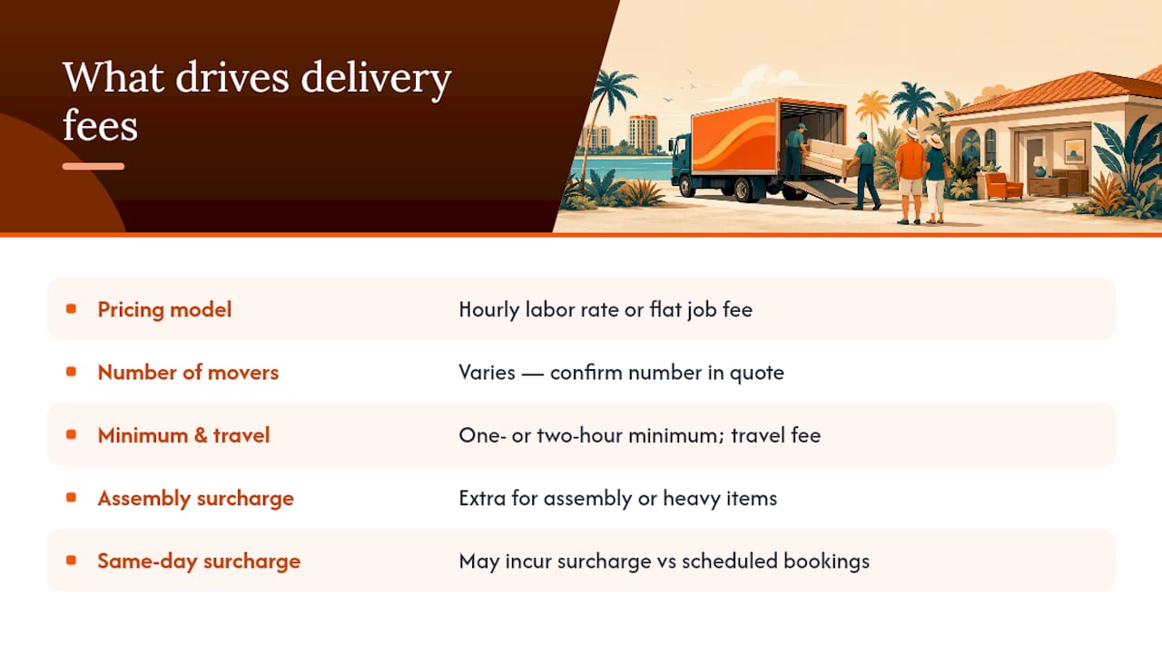Diagram of furniture delivery cost drivers