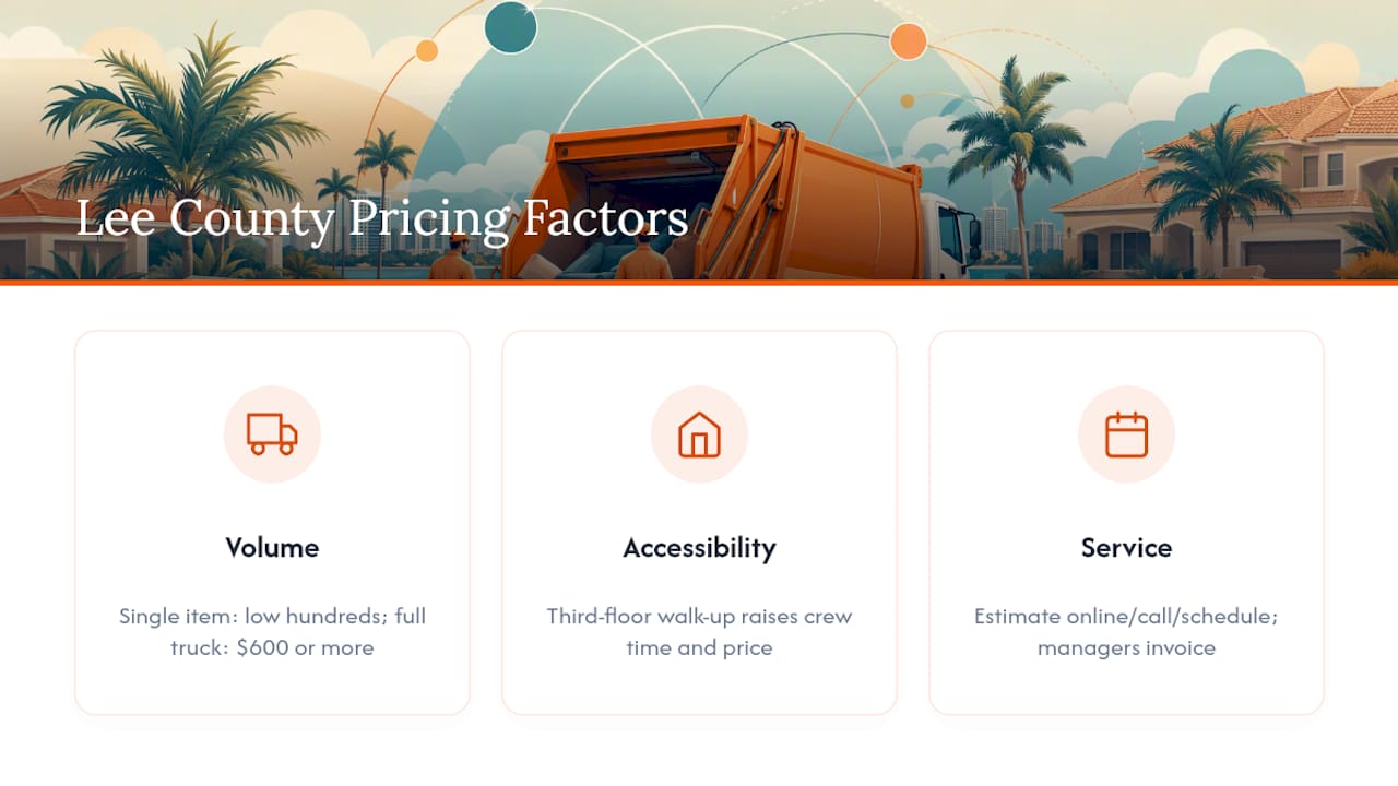 Diagram of bulk pickup pricing factors and tiers