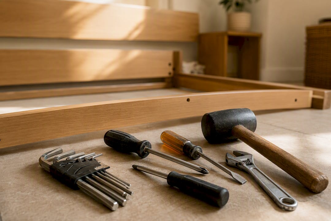 Toolkit with hand tools for bed disassembly