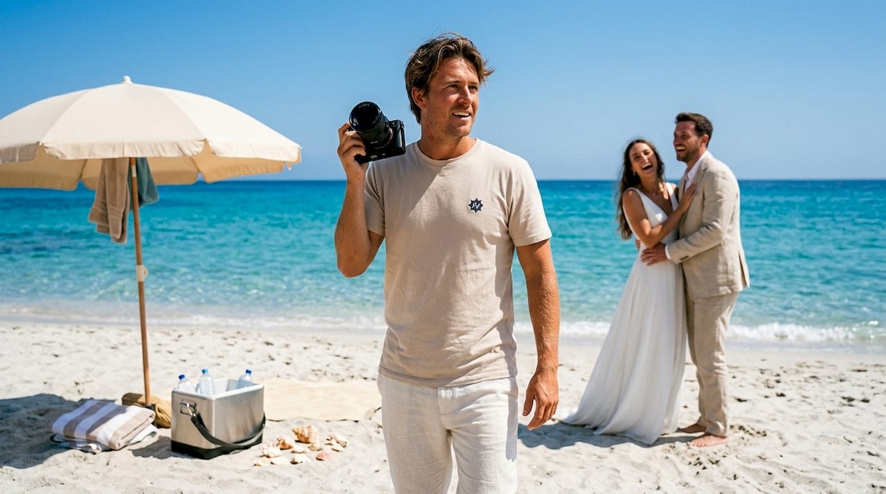 Instantánea de una pareja disfrutando de la playa de Almería, capturada por un fotógrafo