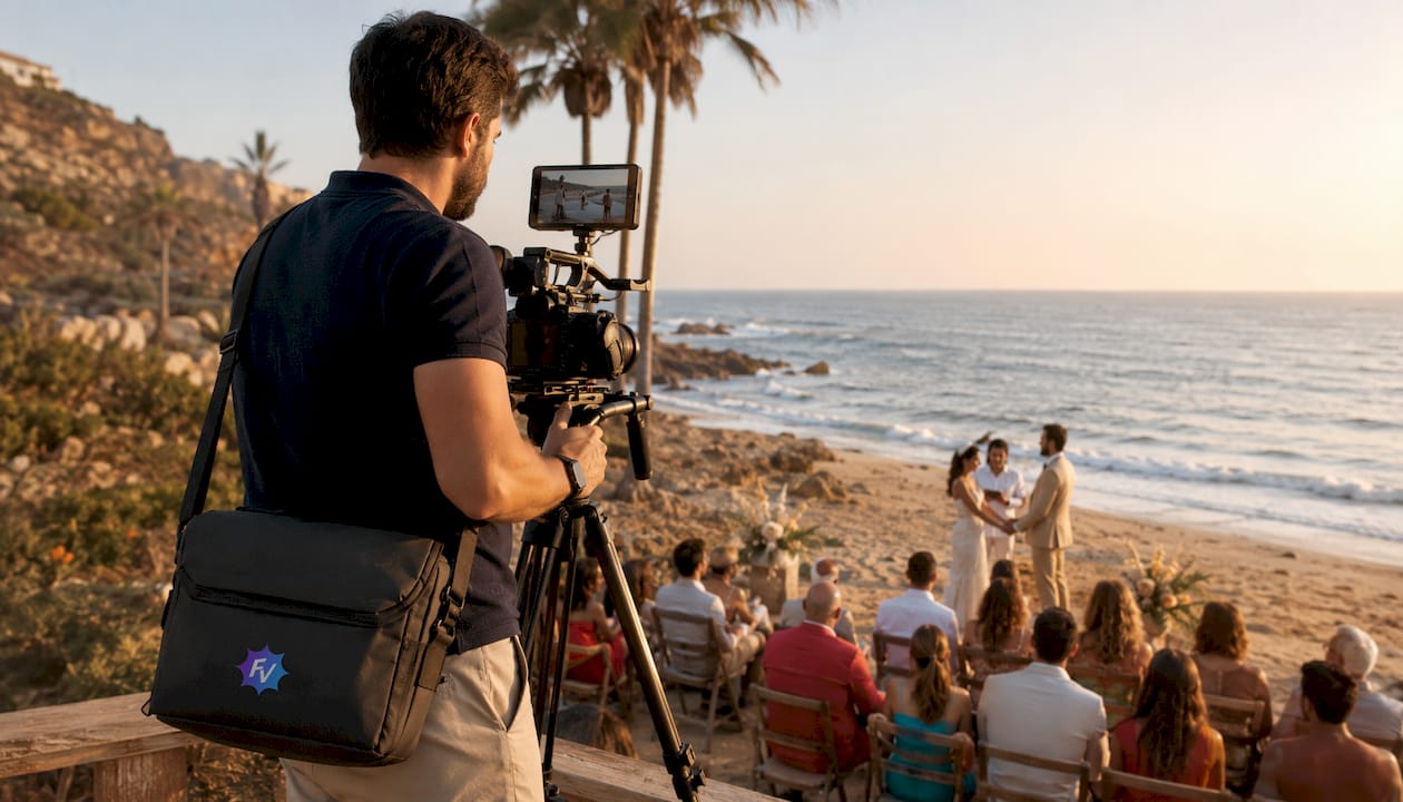Grabación de un vídeo de boda en la playa de Almería