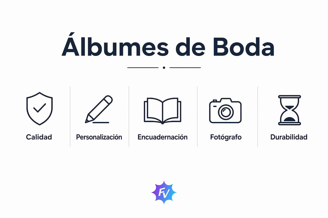 Infografía: comparación de los elementos más importantes en los álbumes de boda