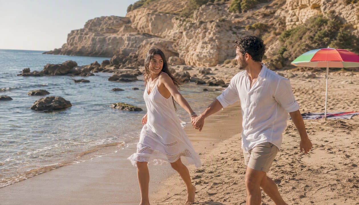 Sesión de fotos de pareja en la playa de Almería