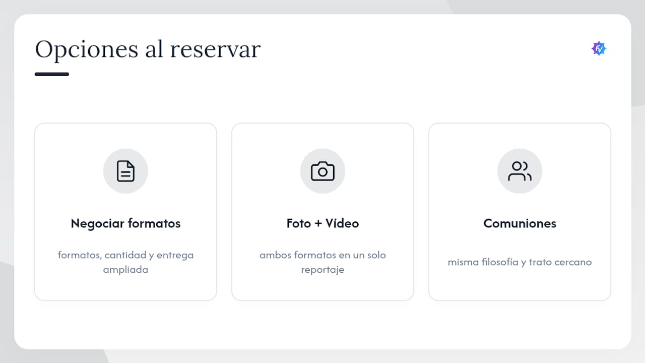 Reserva tu boda con Foto Valera y decide cómo quieres tus recuerdos — overview diagram