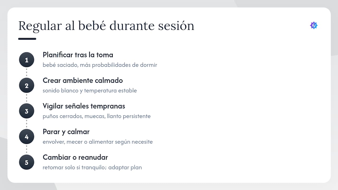Cómo se regula al bebé durante la sesión para reducir el estrés — overview diagram