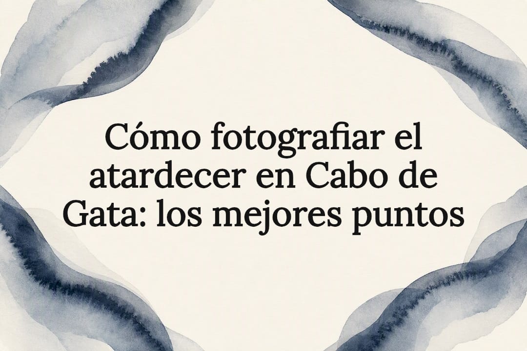 Marco de acuarela para título sobre atardecer