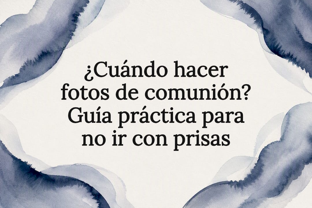 Marco de acuarela para título de comunión con estilo editorial