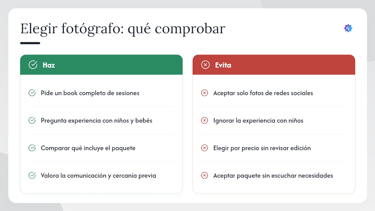 Consejos para elegir al fotógrafo adecuado para tu sesión familiar — overview diagram