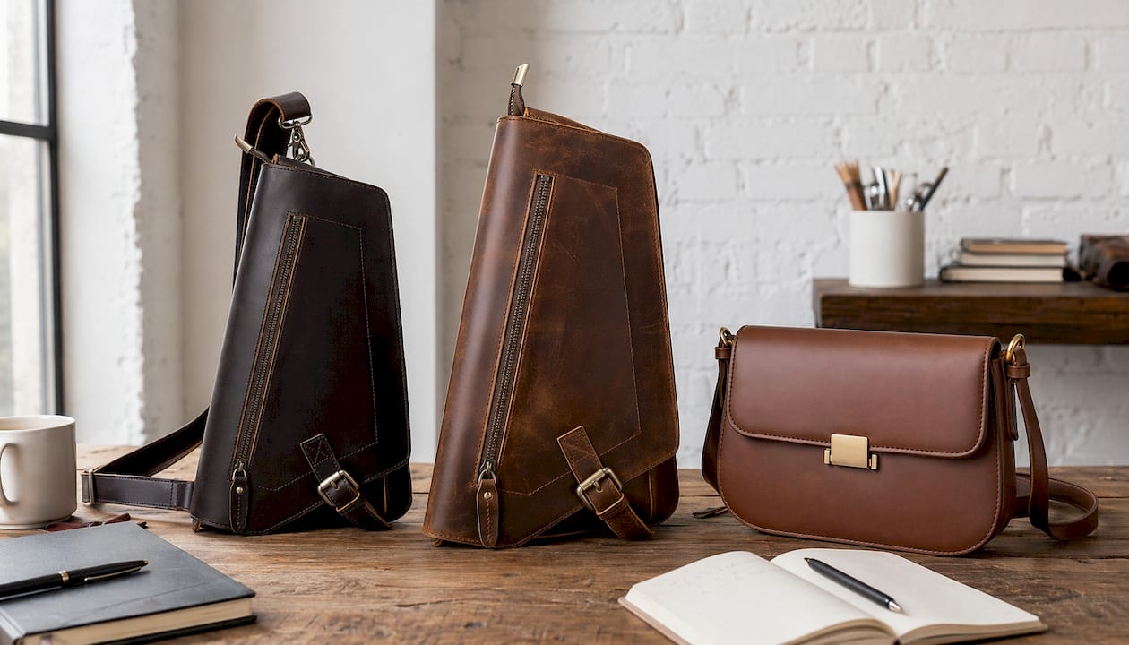 Personalized Leather Sling Bag: Vintage Cowhide Crossbody Backpack