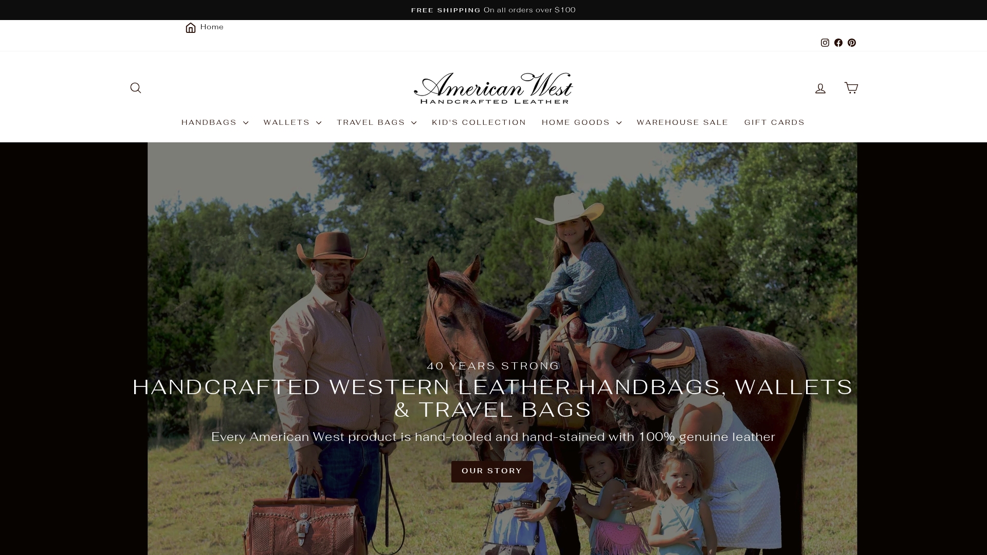 https://americanwesthandcraftedleather.com