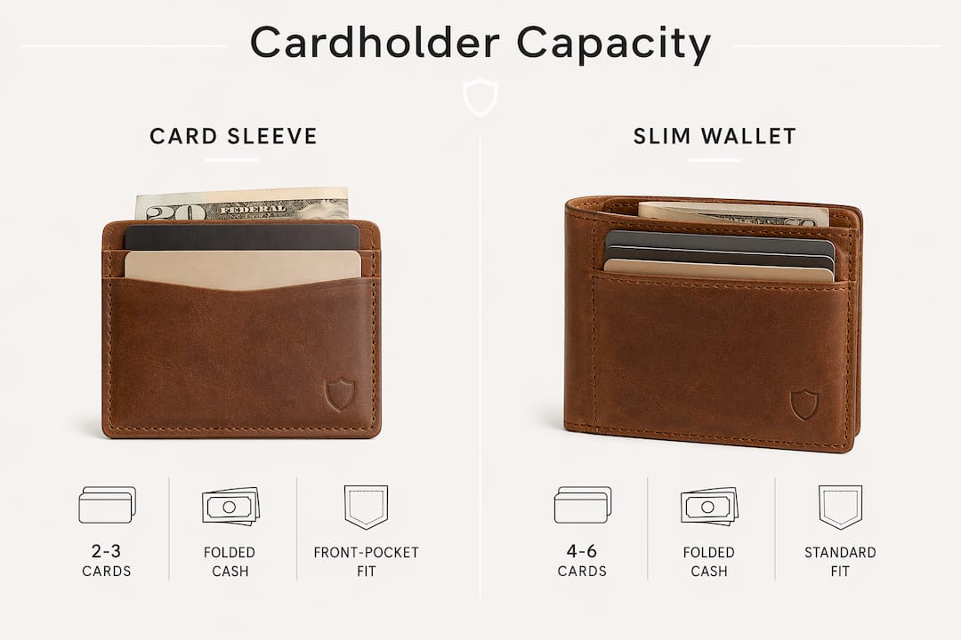 Infographic comparing cardholder capacities and fits
