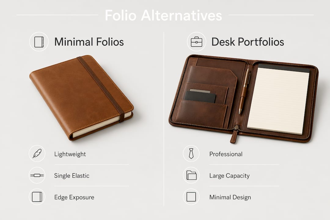 Infographic comparing folio alternatives side by side