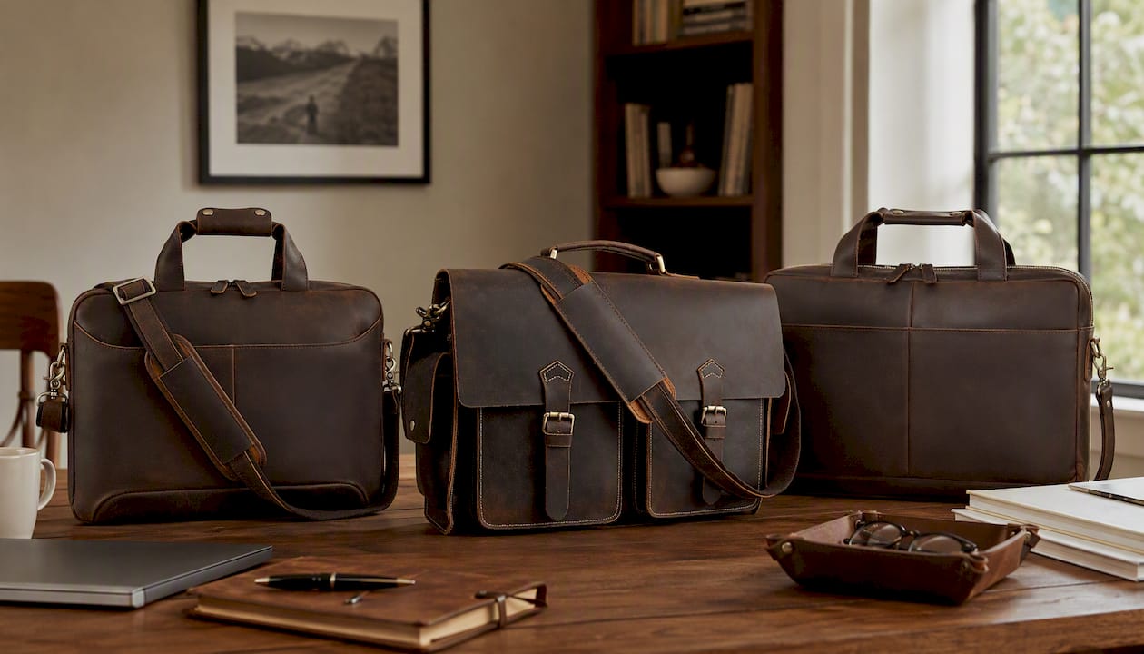 Full Grain Leather Briefcase - The Trailblazer