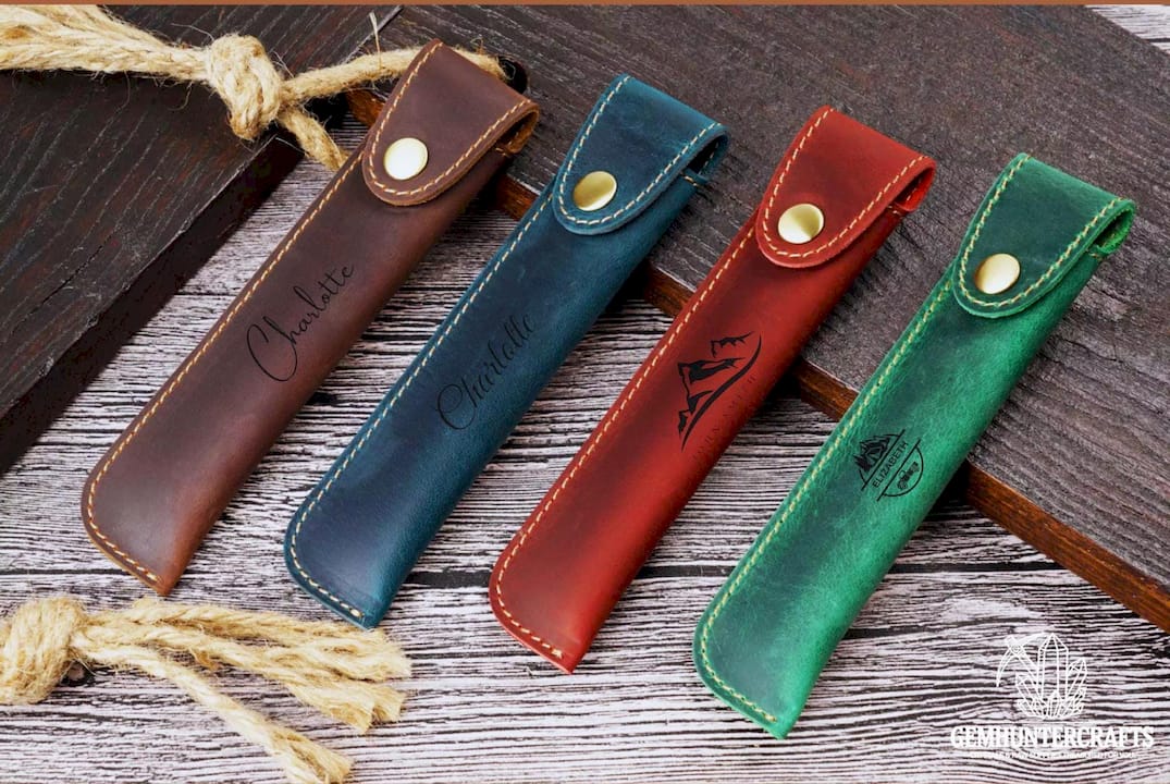Custom Crazy Horse Leather Pen Case: Personalized Pencil Pouch