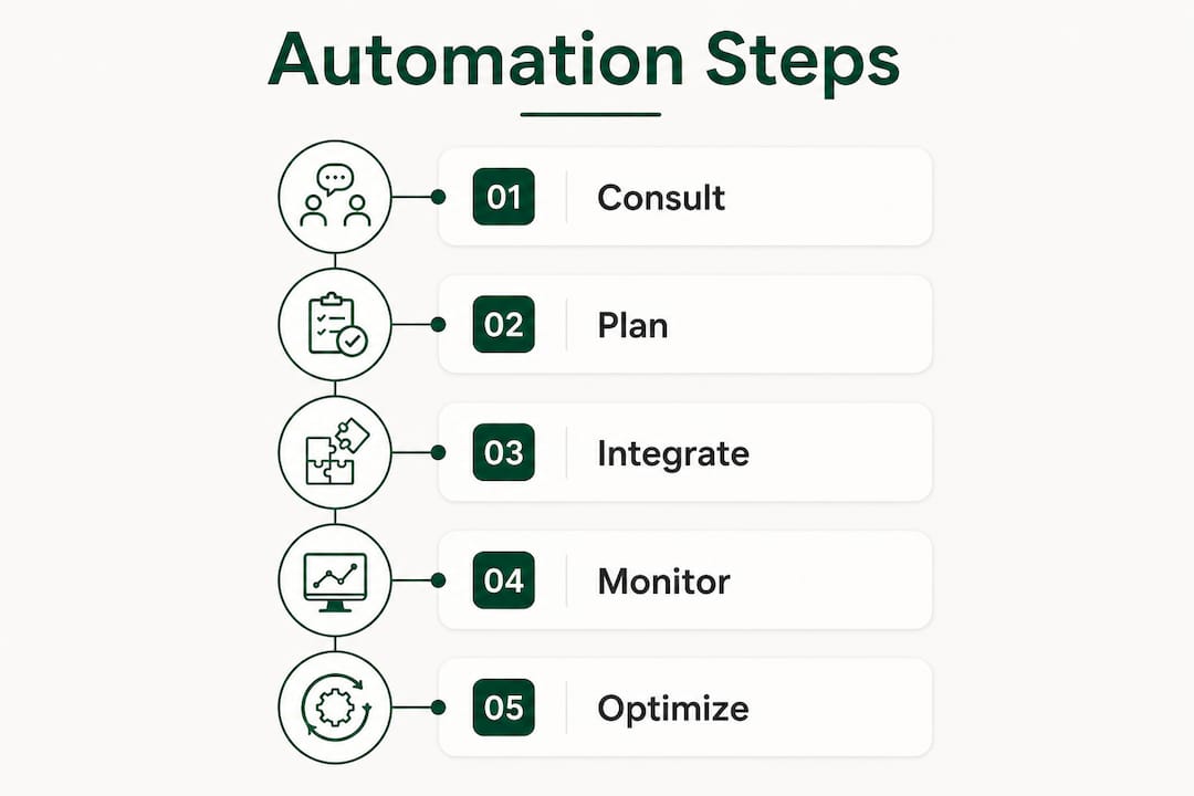 Infographic outlining marketing automation steps