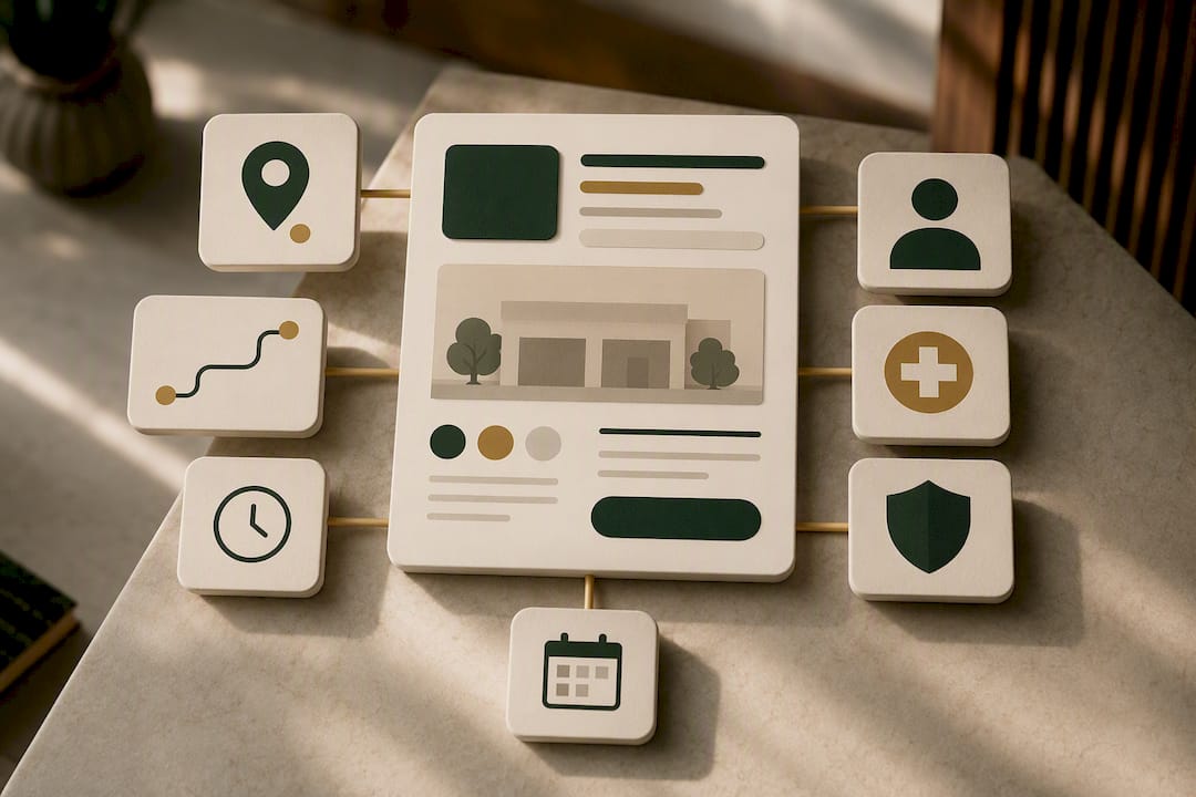 Structured healthcare location page components