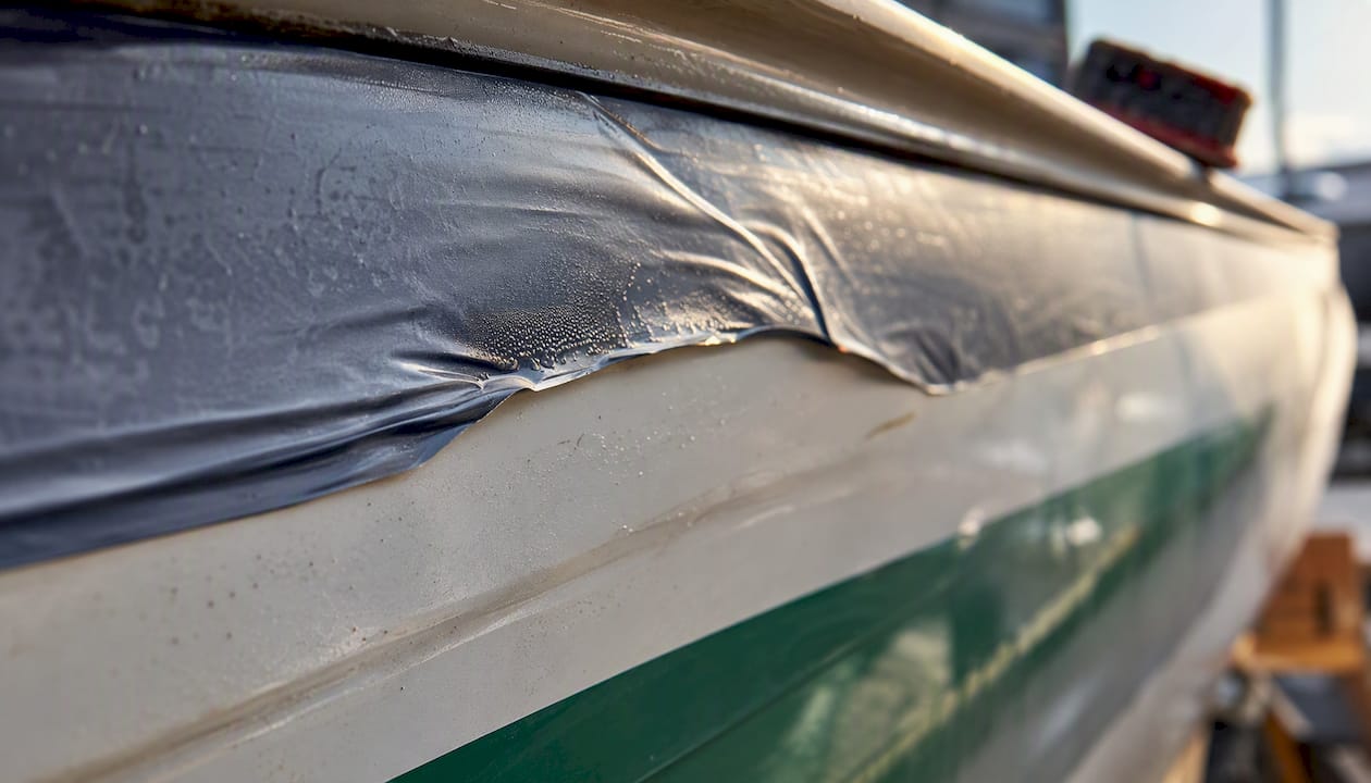 Wrinkled, peeling decal under clear coat