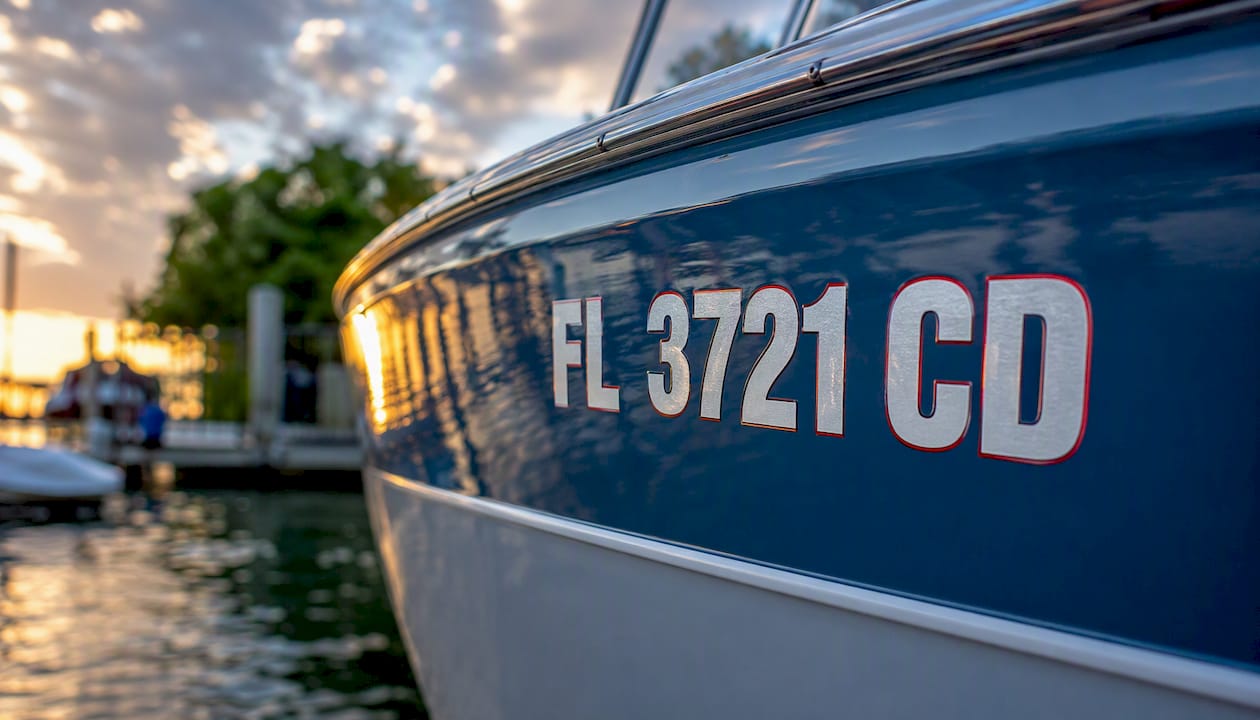 Close-up of durable marine-grade vinyl boat decals
