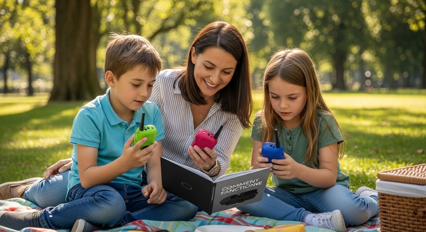 famille talkie walkie parc