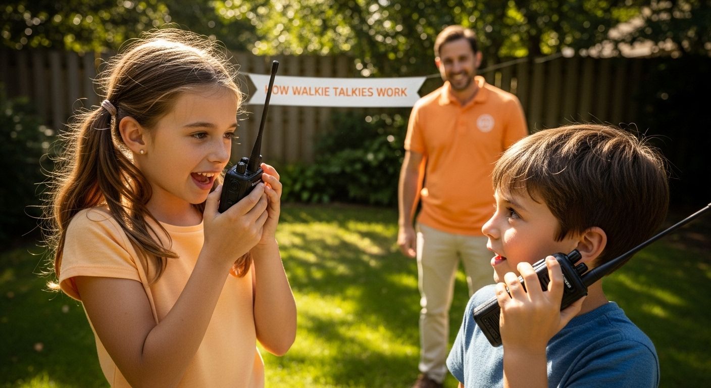 kids using walkie talkies