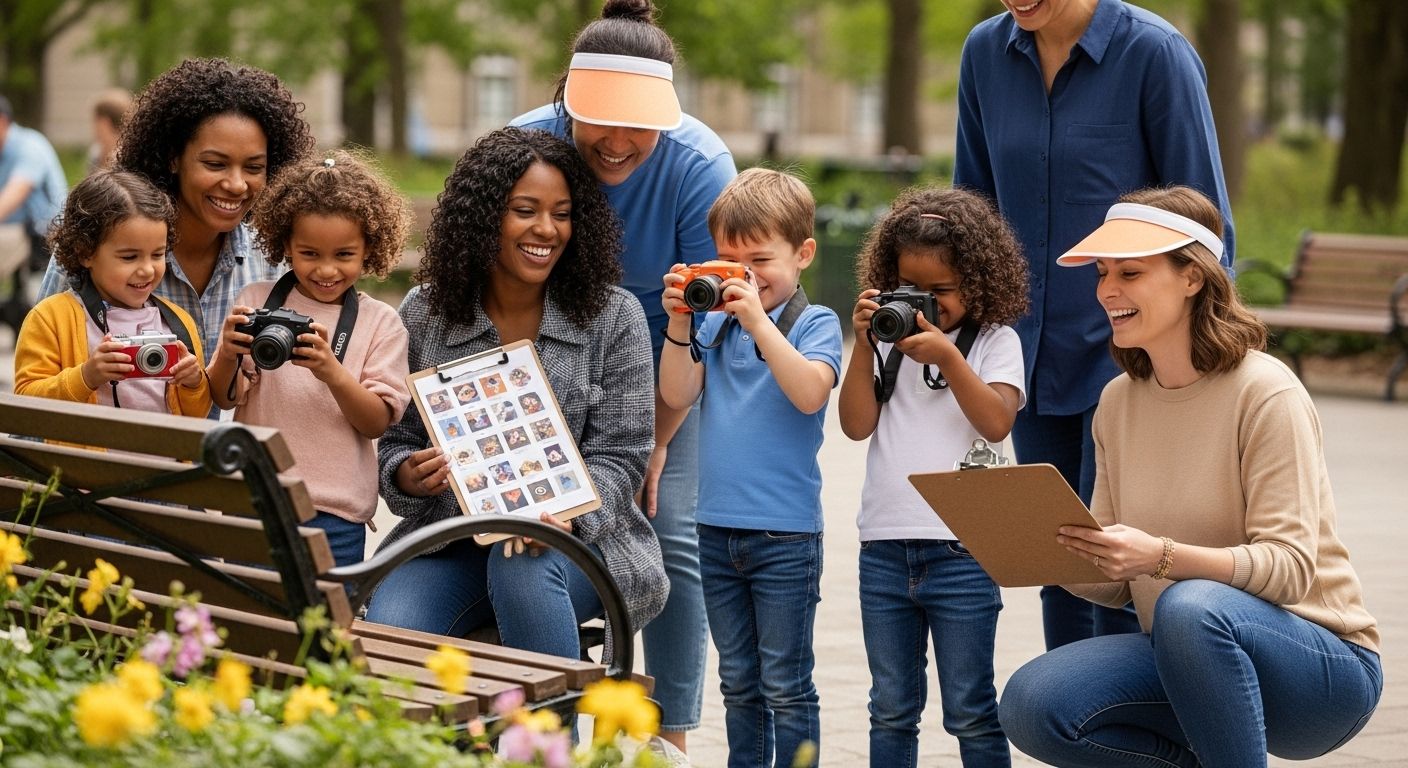 photography scavenger hunt, kids, family