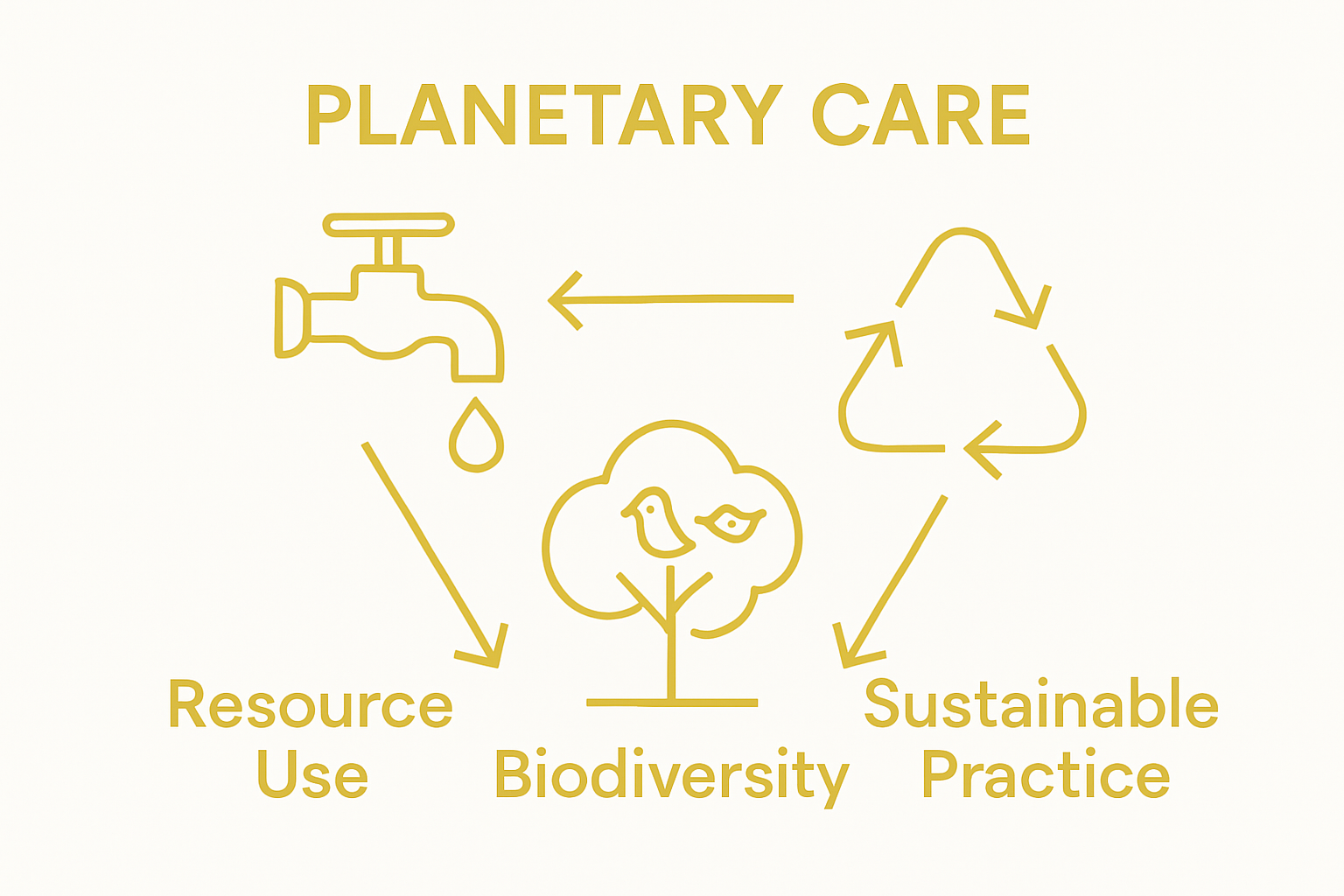 Infographic: interconnected resource use, biodiversity, sustainable practices