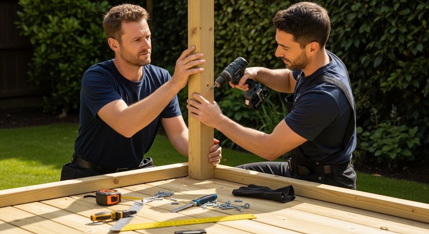 assemblage structure cabane jardin