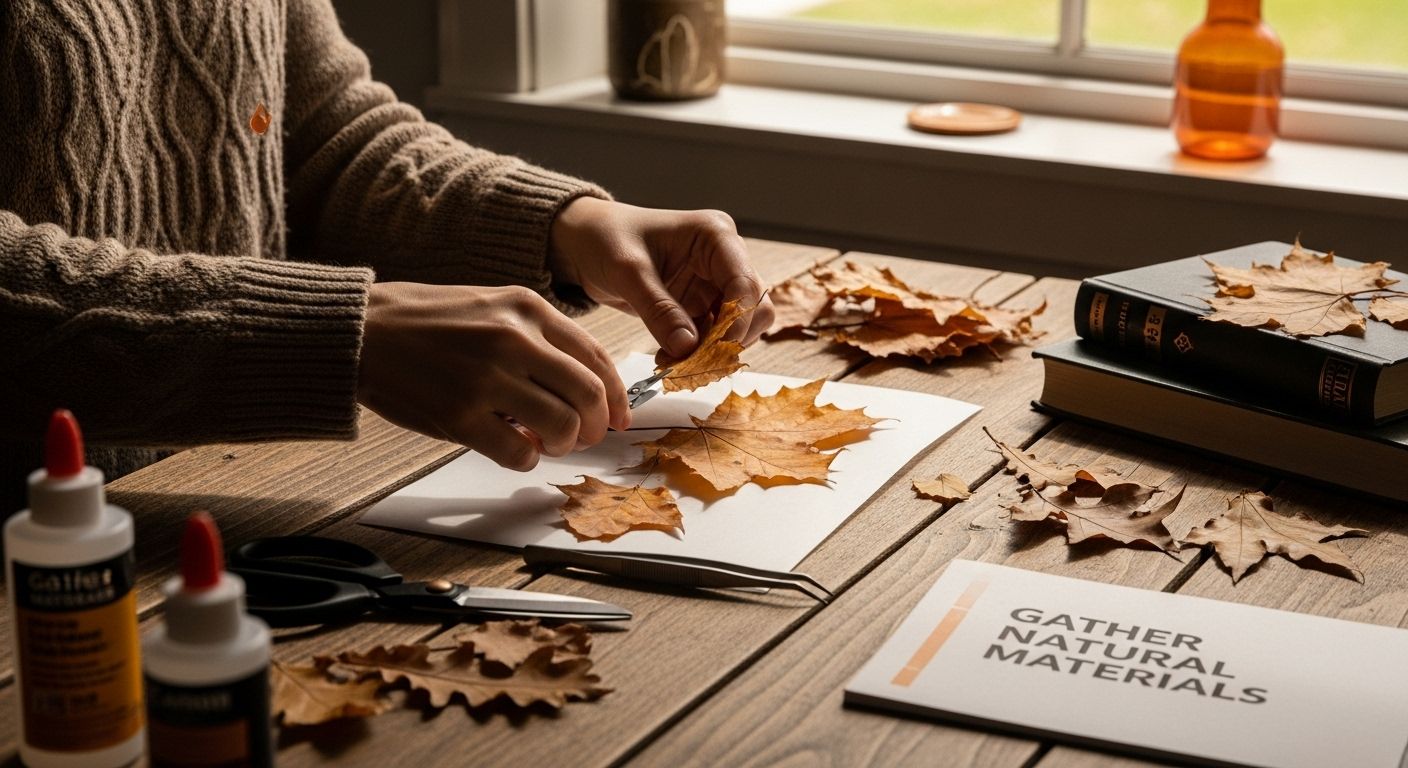 gathering leaf art supplies