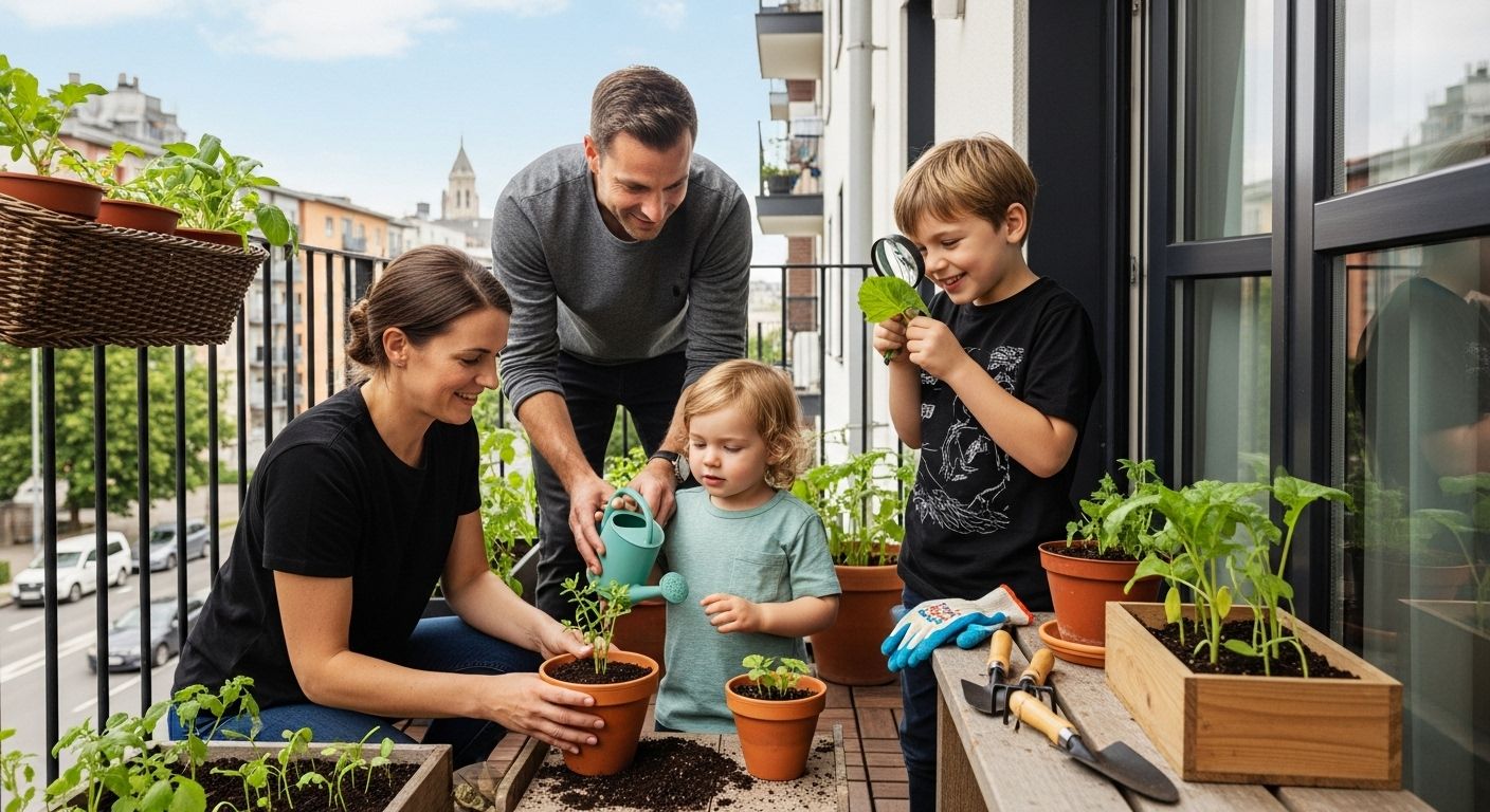 famille permaculture balcon urbain