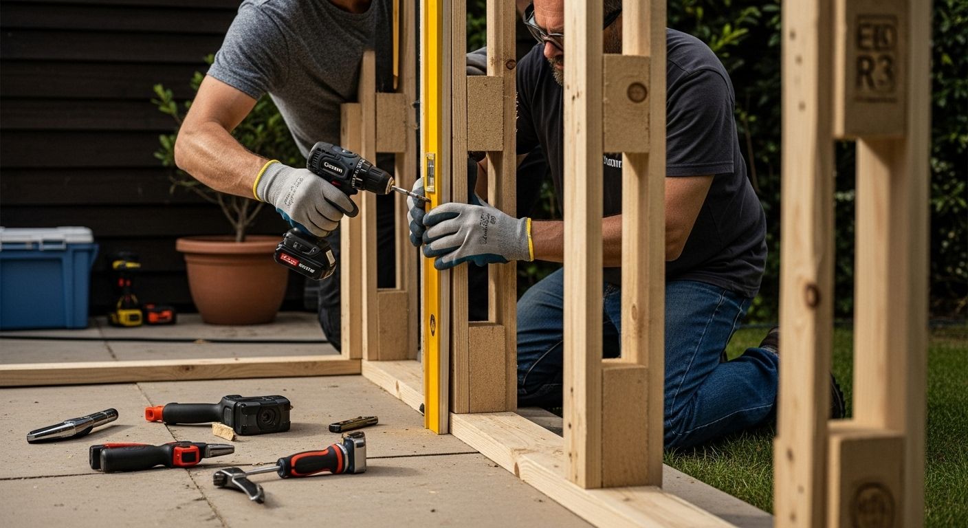 montage abri jardin palette