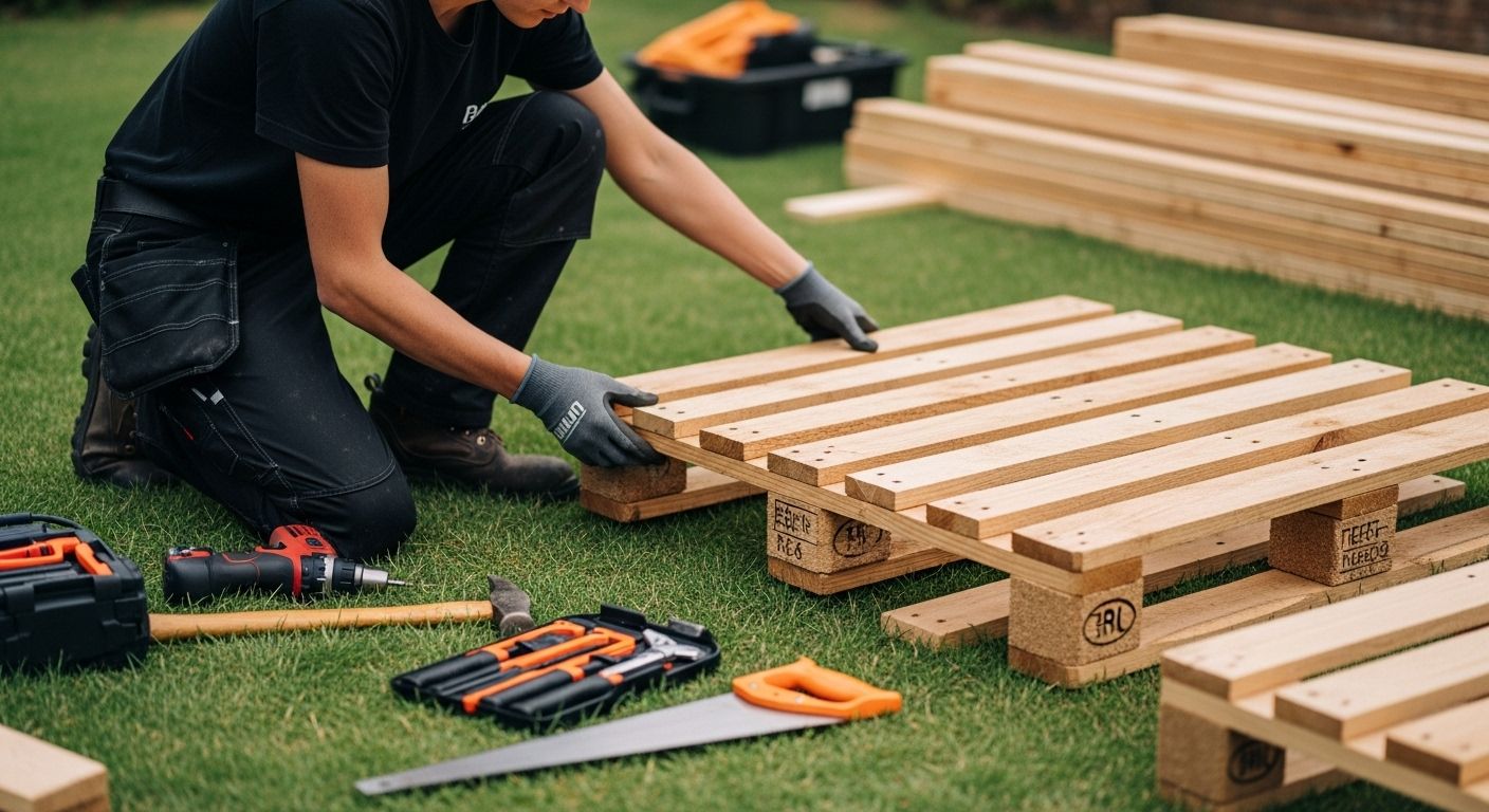 préparation abri jardin palette