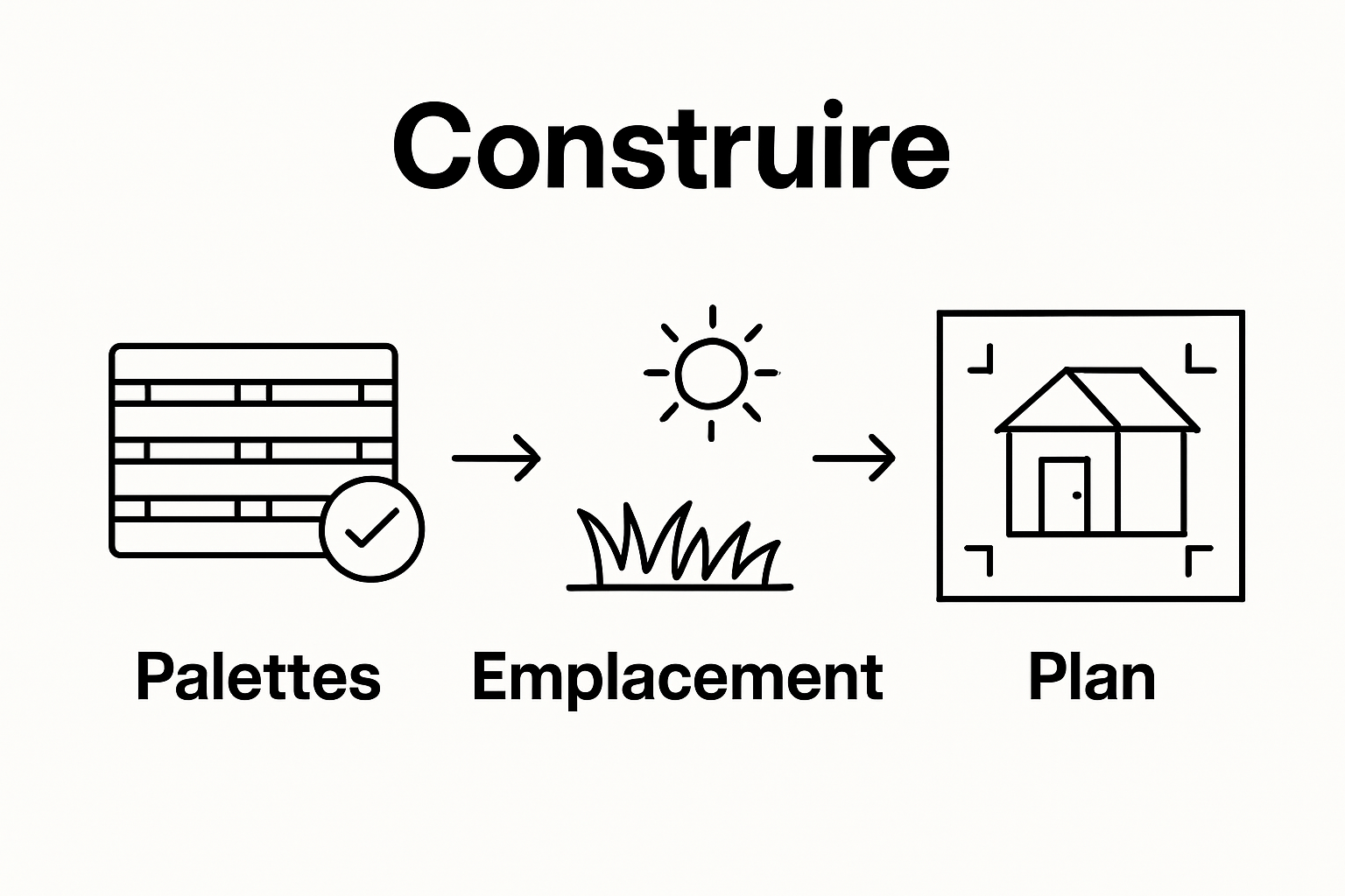 Three-step visual: gather pallets, choose location, create plan