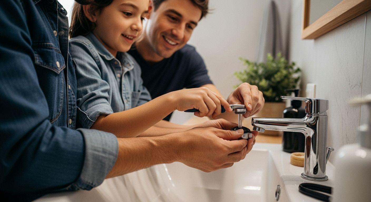 installation mousseur robinet famille