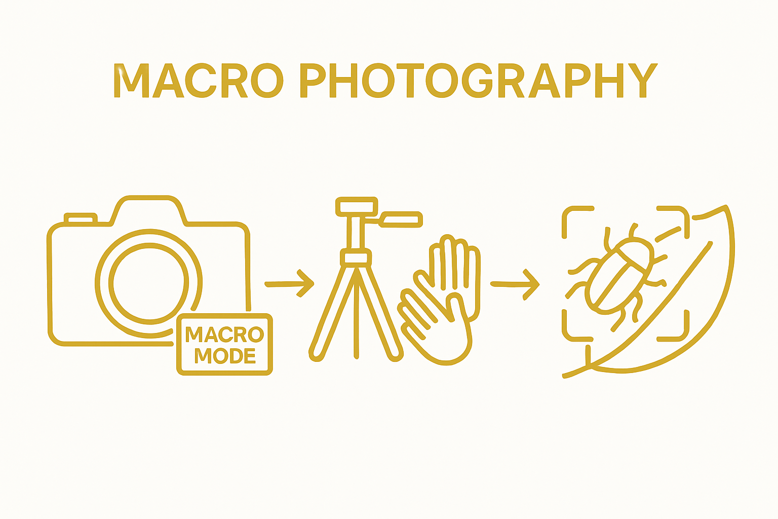 Infographic: Setup macro camera, stabilize, photograph insect