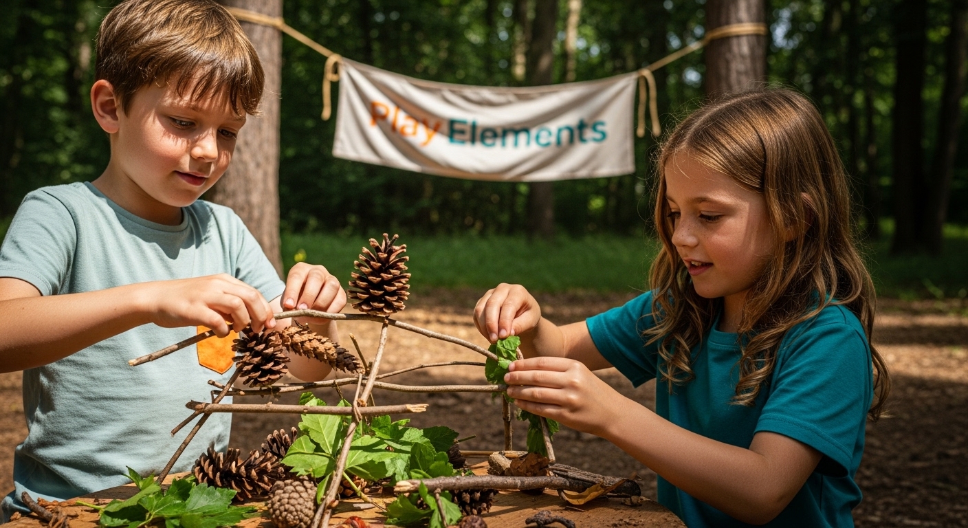 children nature elements play