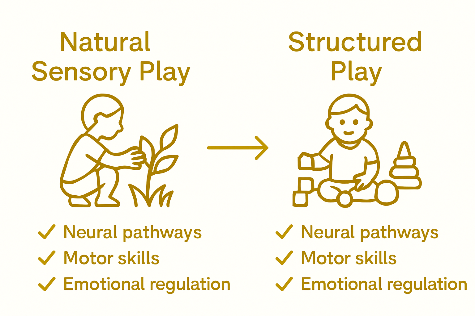 Comparison of natural sensory play and structured play benefits
