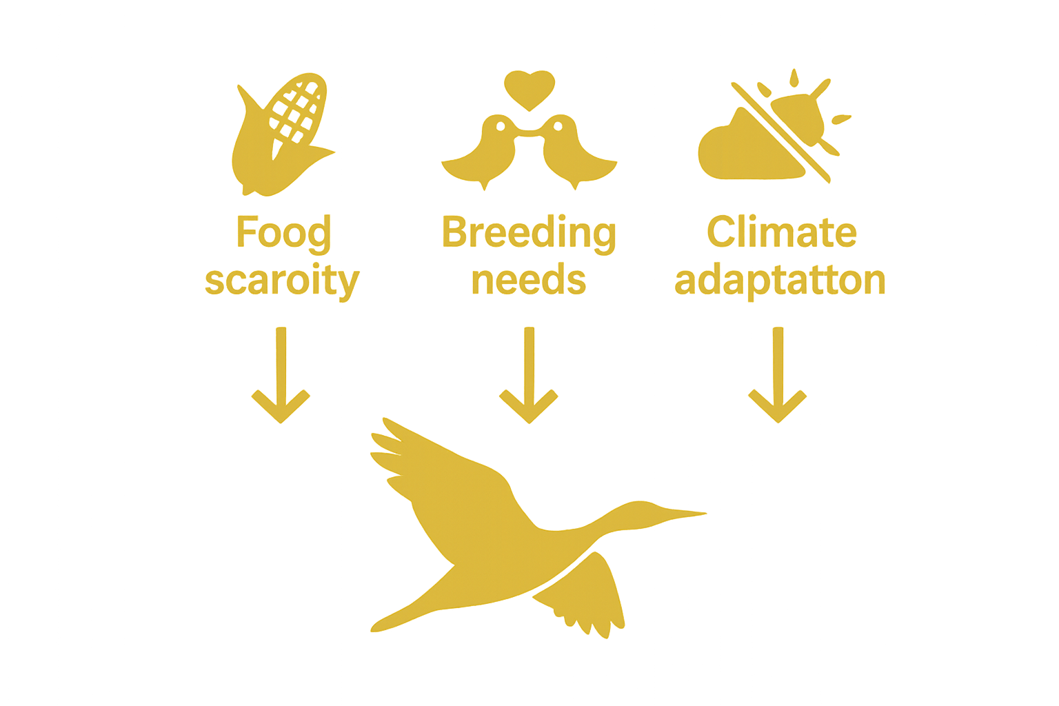 Migratory bird display of top migration triggers