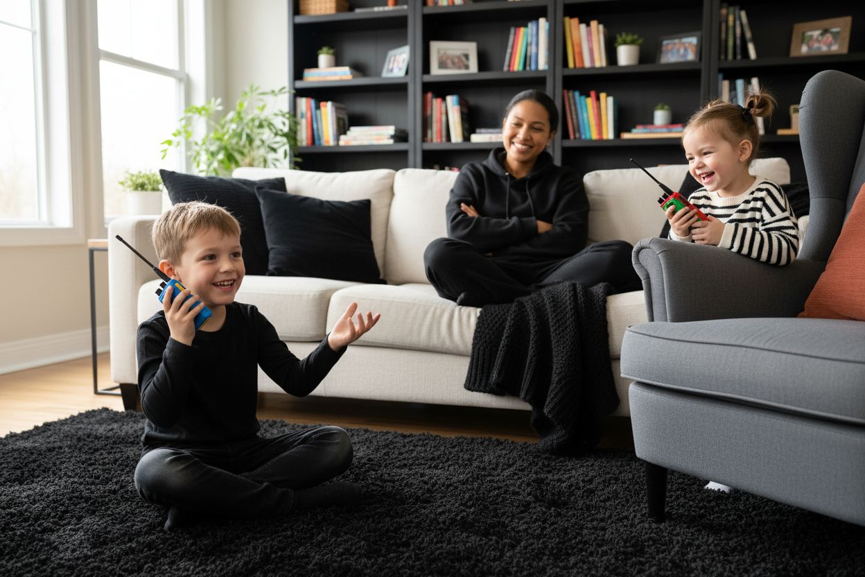 enfants famille talkie walkie