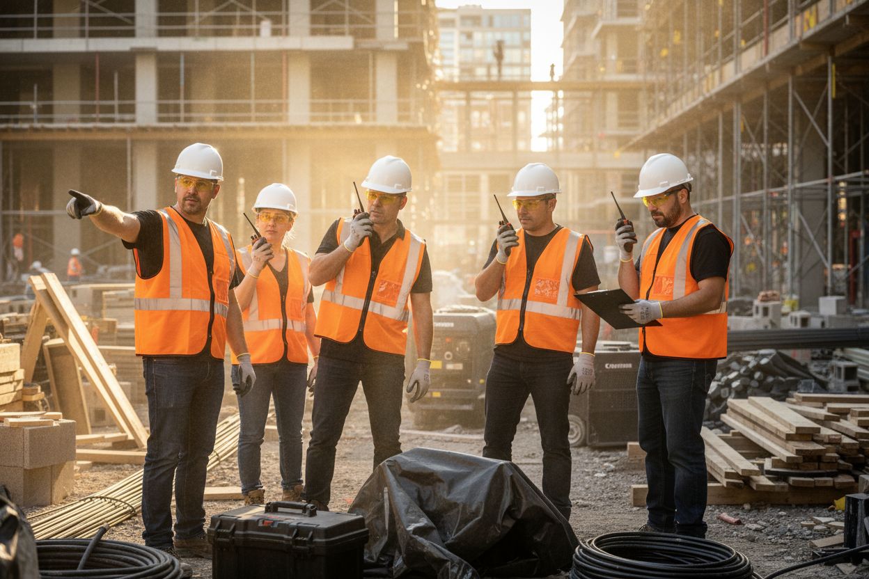 chantier talkie-walkie équipe