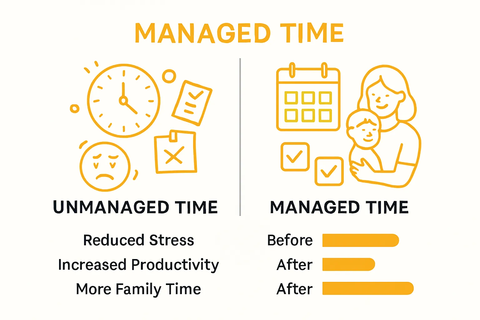 Comparison of unmanaged vs managed family time