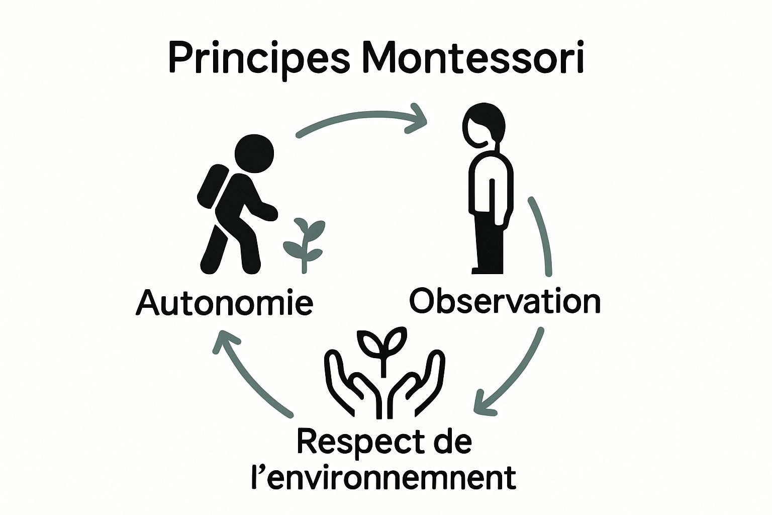 Principes Montessori et nature illustrés en images