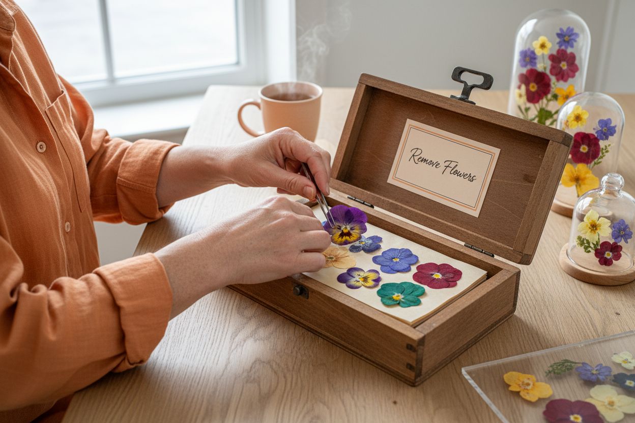 removing pressed flowers