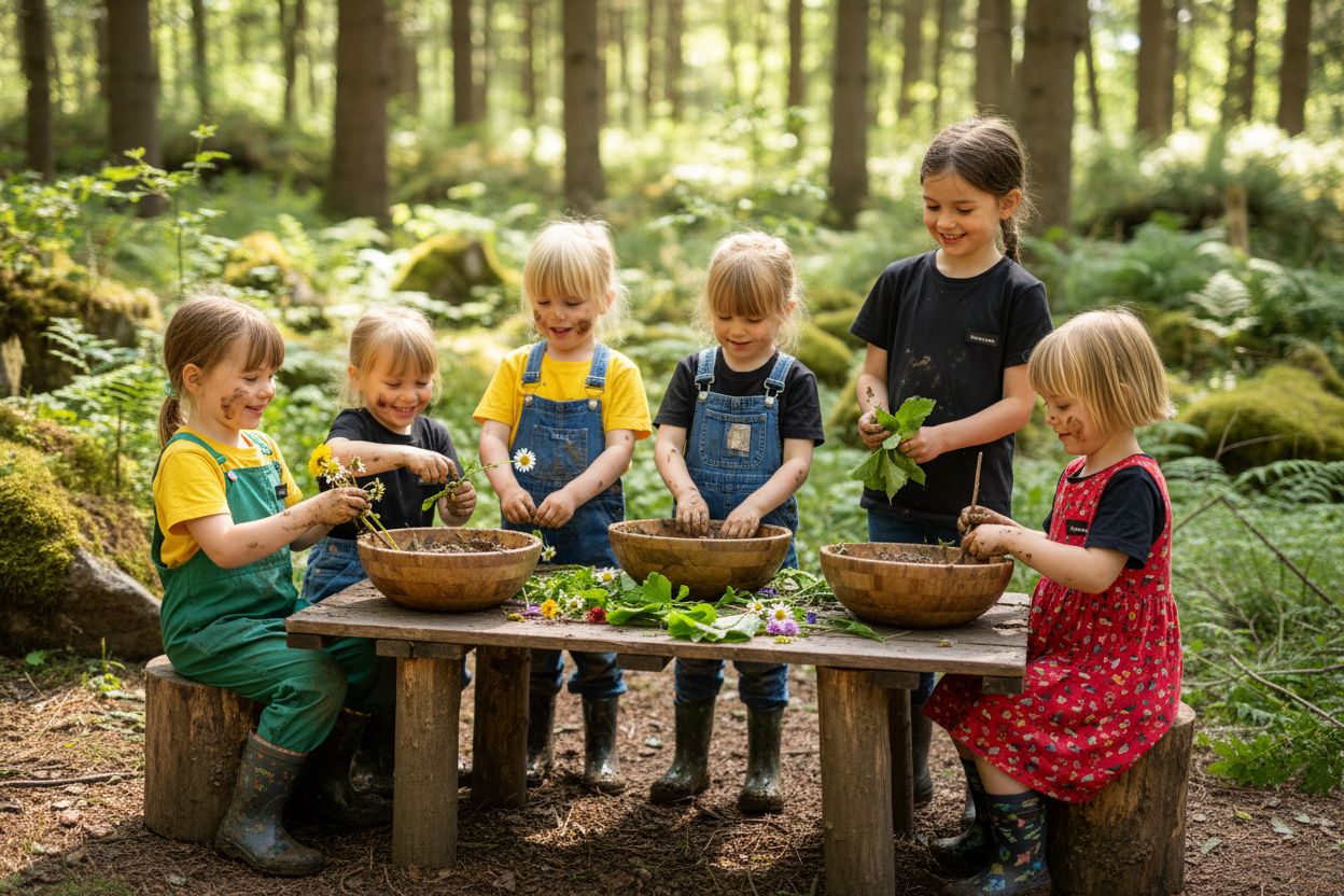 cuisine de boue enfants nature
