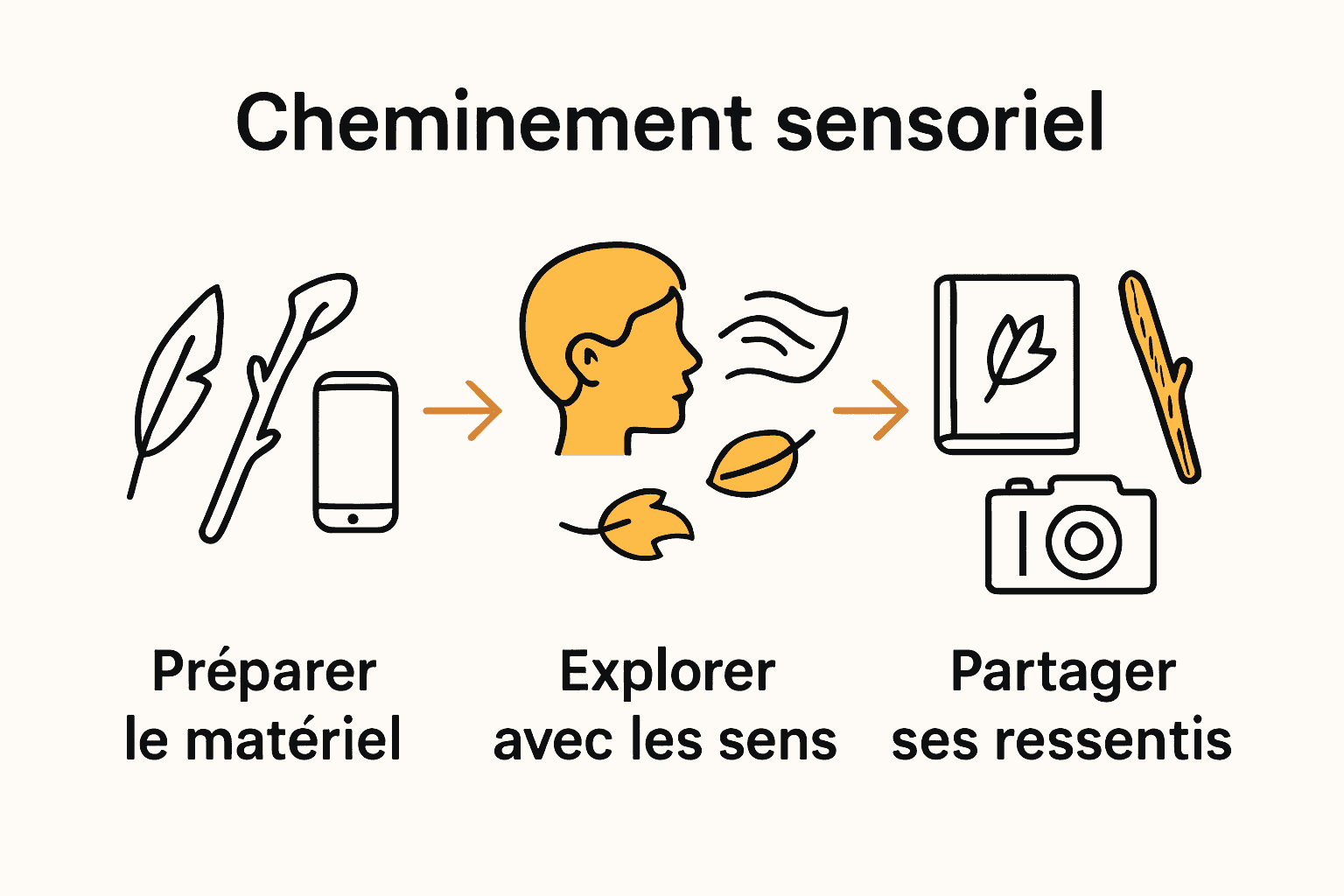 Infographie étapes expériences sensorielles vent enfants