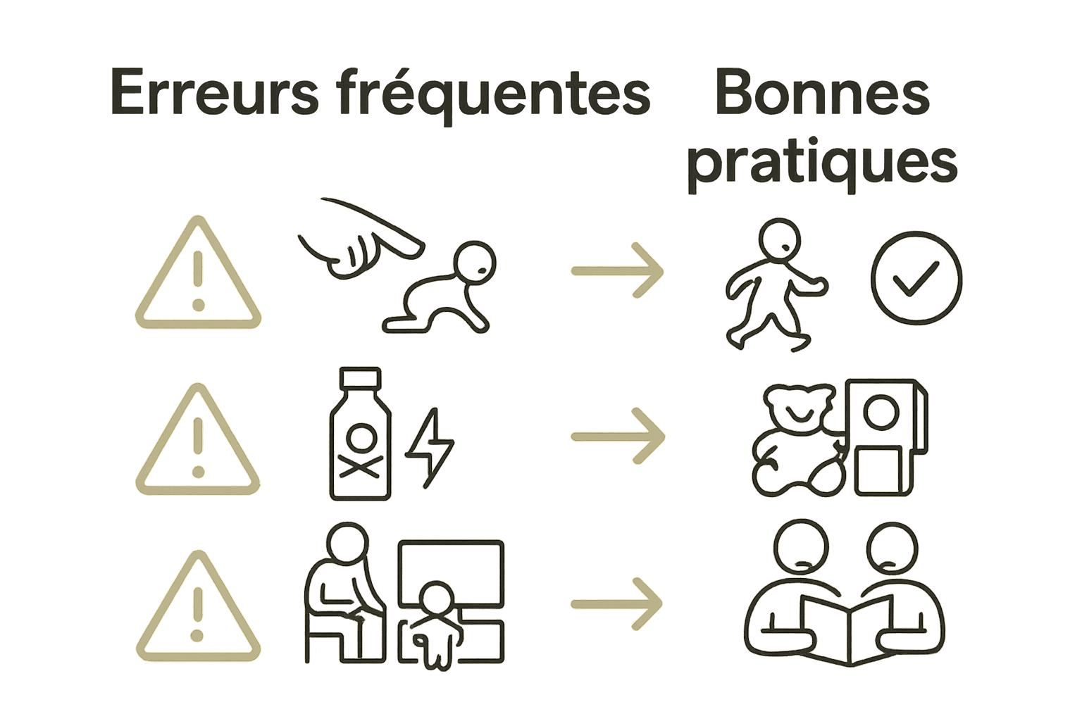 Infographie sur erreurs fréquentes et bonnes pratiques familiales en récup nature.