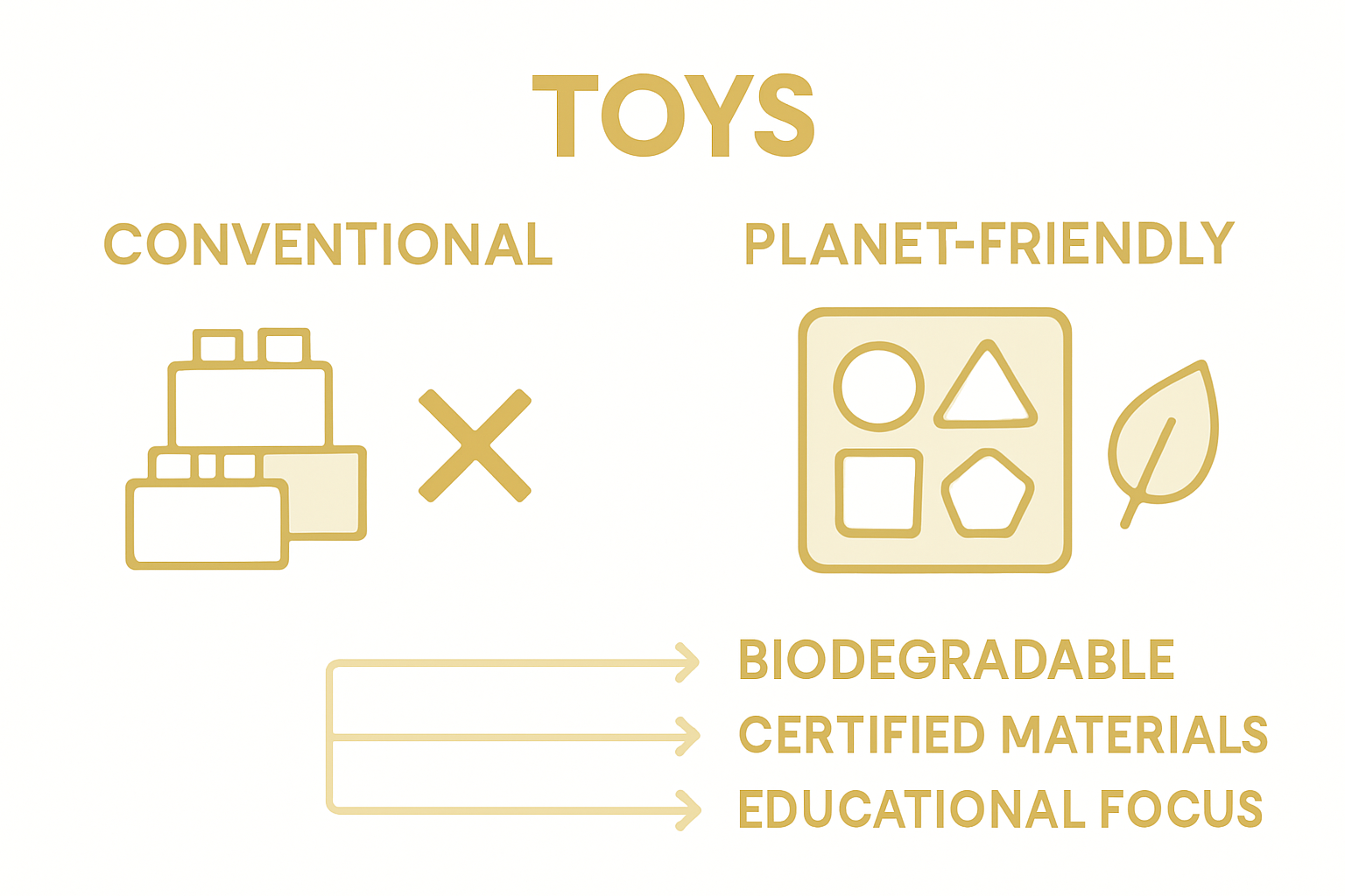 Infographic comparing toy eco-friendly qualities
